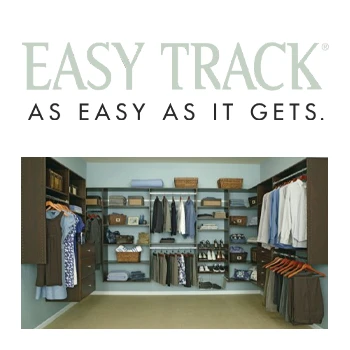 easy tracks logo and picture of closet system